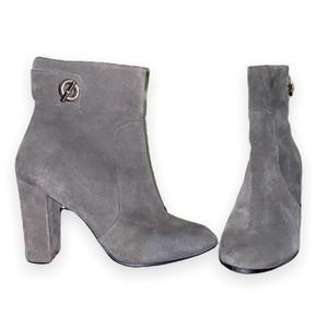 Reiss Suede Block Heel with buckle detail ankle Boots